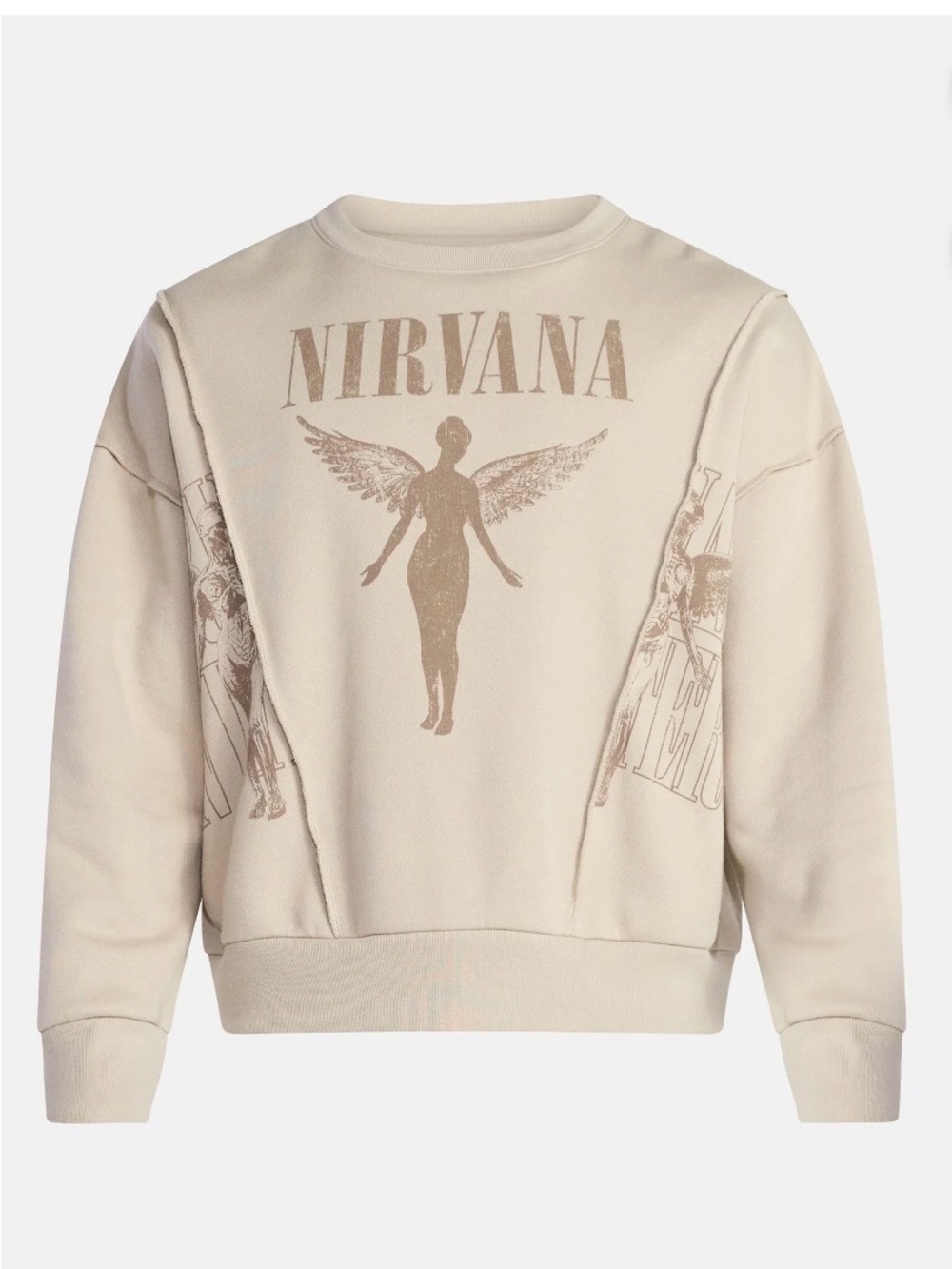 NIRVANA Cream Graphic Crewneck Sweatshirt